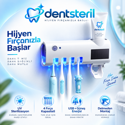 Dentsteril-Akıllı UV Diş Fırçası Sterilizatörü ve Otomatik Diş Macunu Sıkacağı