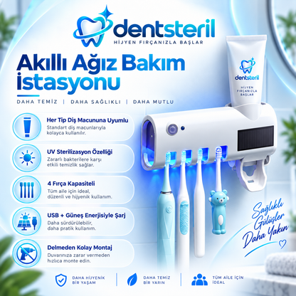 Dentsteril-Akıllı UV Diş Fırçası Sterilizatörü ve Otomatik Diş Macunu Sıkacağı